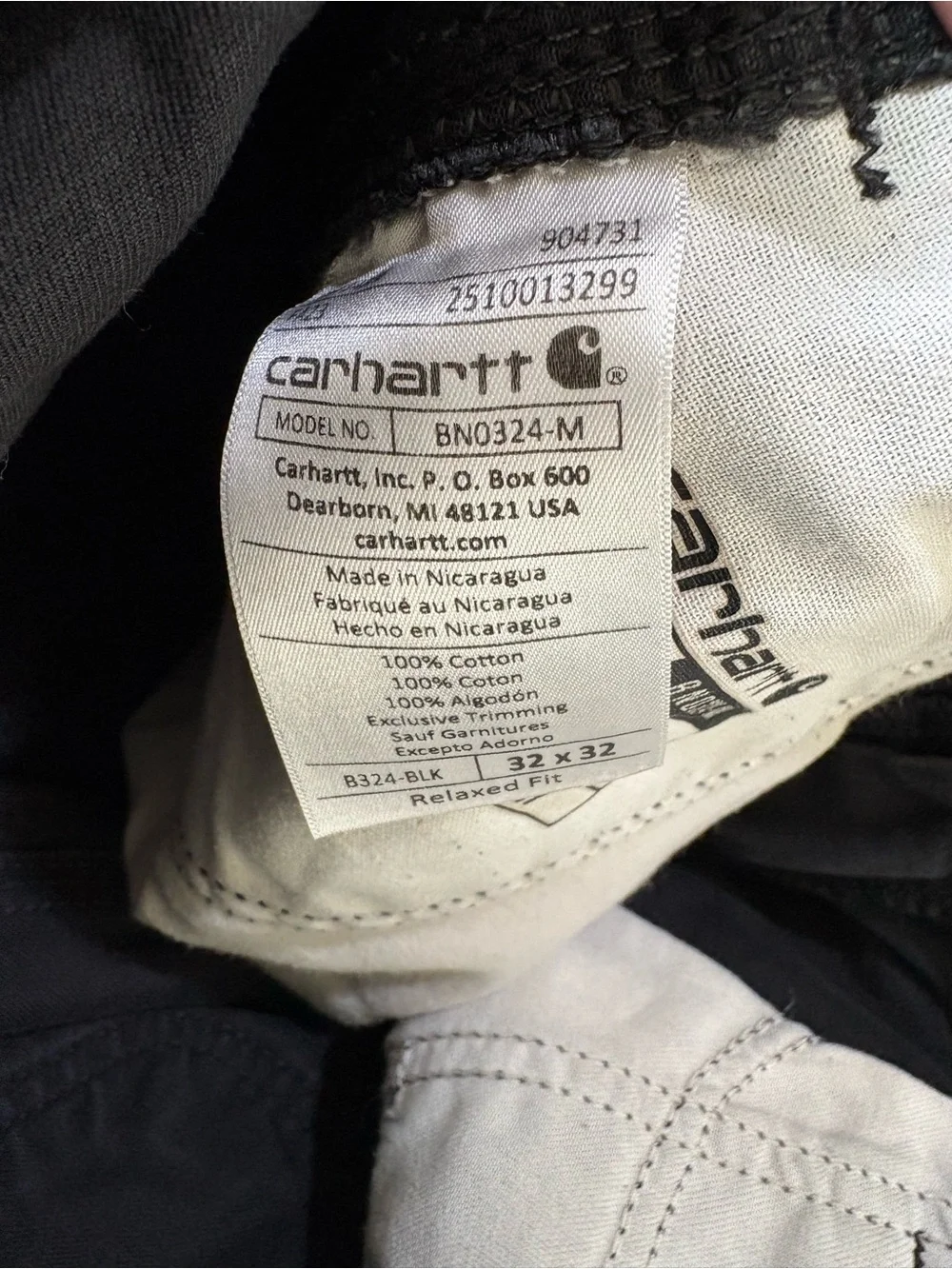 Carhartt Men's 32X32 Black Utility Work Wear Relaxed Fit Carpenter Pants stains